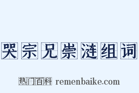 哭宗兄崇涟组词是什么意思的图片